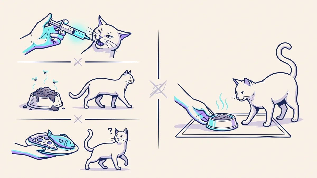 Veterinary illustration explaining what should you avoid?