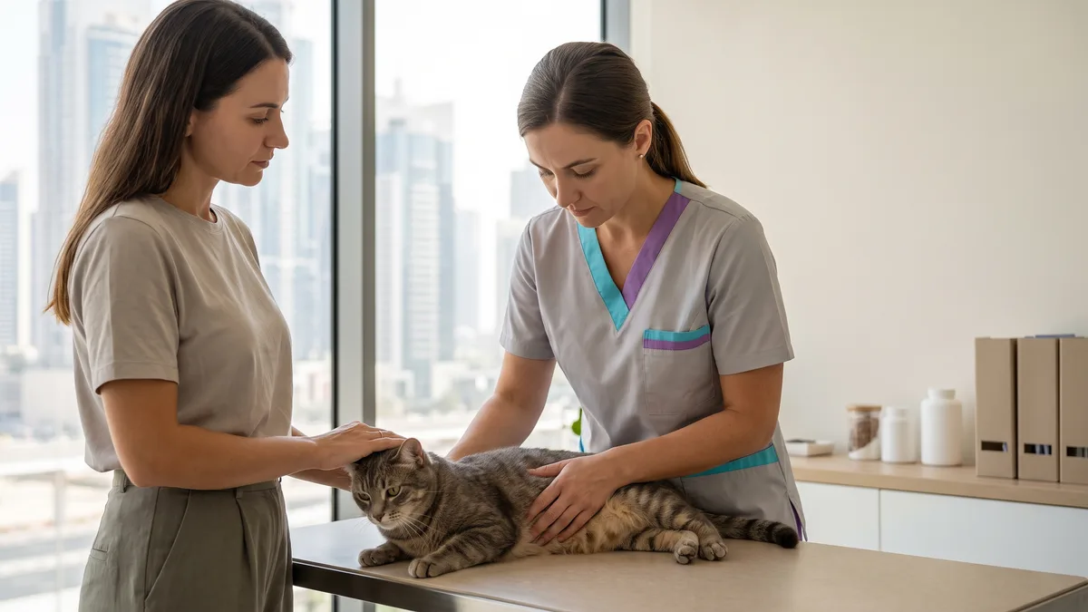 Pet-care scene illustrating how does a veterinarian diagnose ckd?