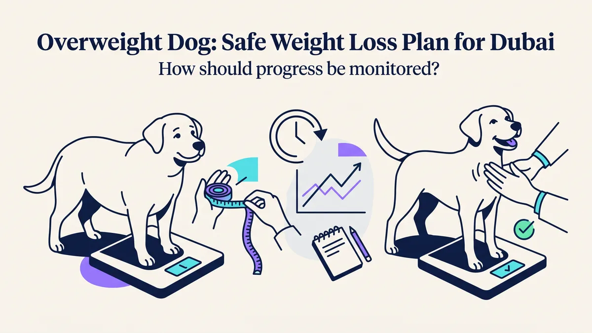 Veterinary illustration explaining how should progress be monitored?