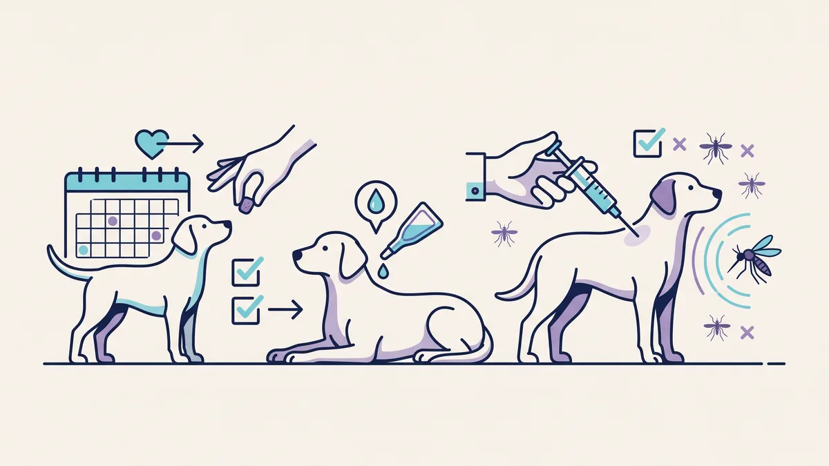Veterinary illustration explaining how is heartworm prevented?