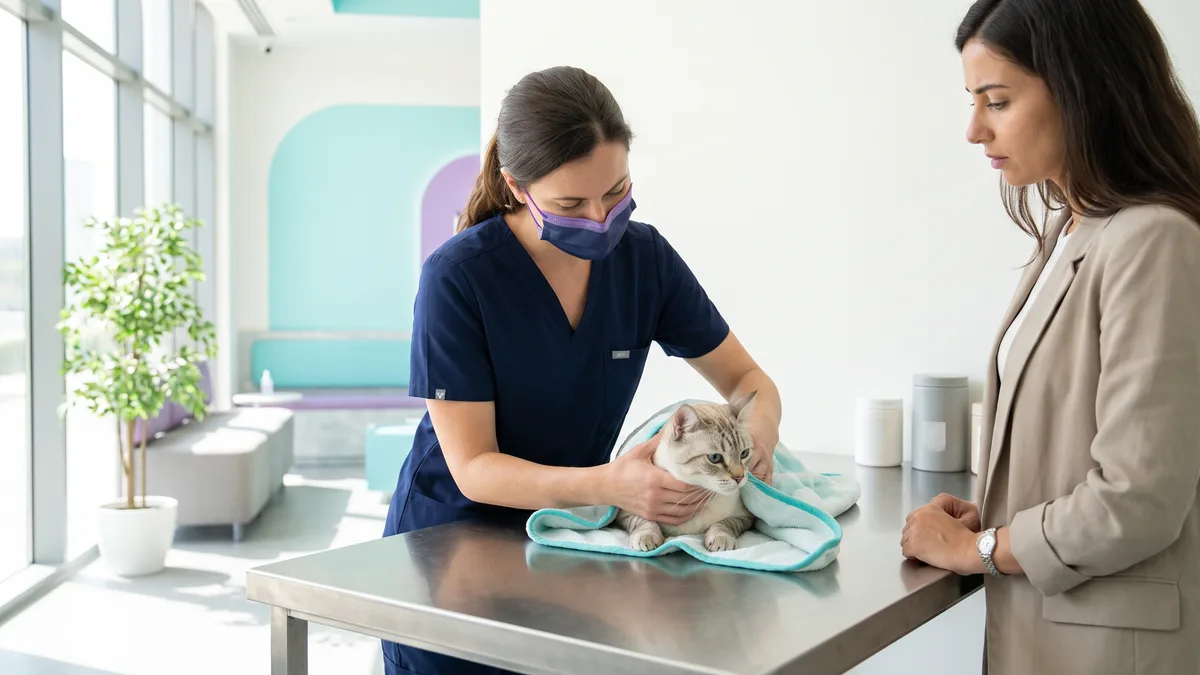Pet-care scene illustrating which signs need urgent veterinary care?
