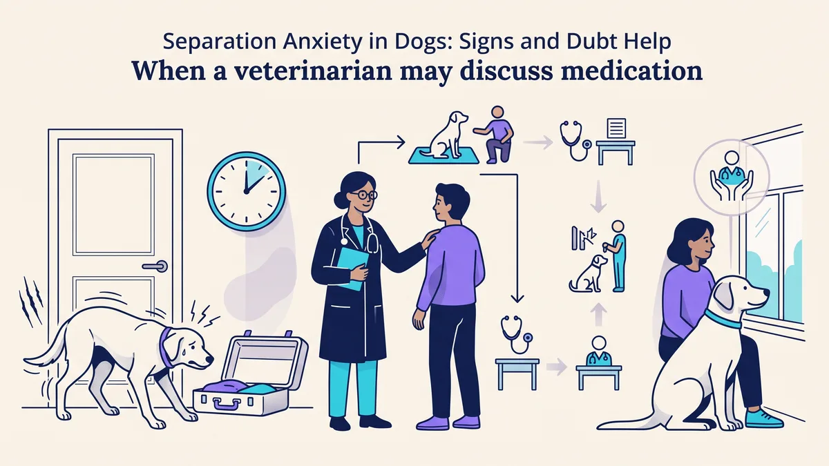 Veterinary illustration explaining when a veterinarian may discuss medication