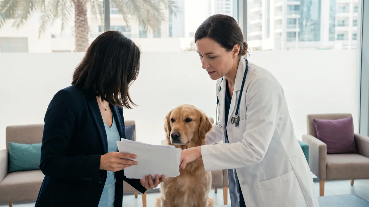 Pet-care scene illustrating which documents should you request before buying?