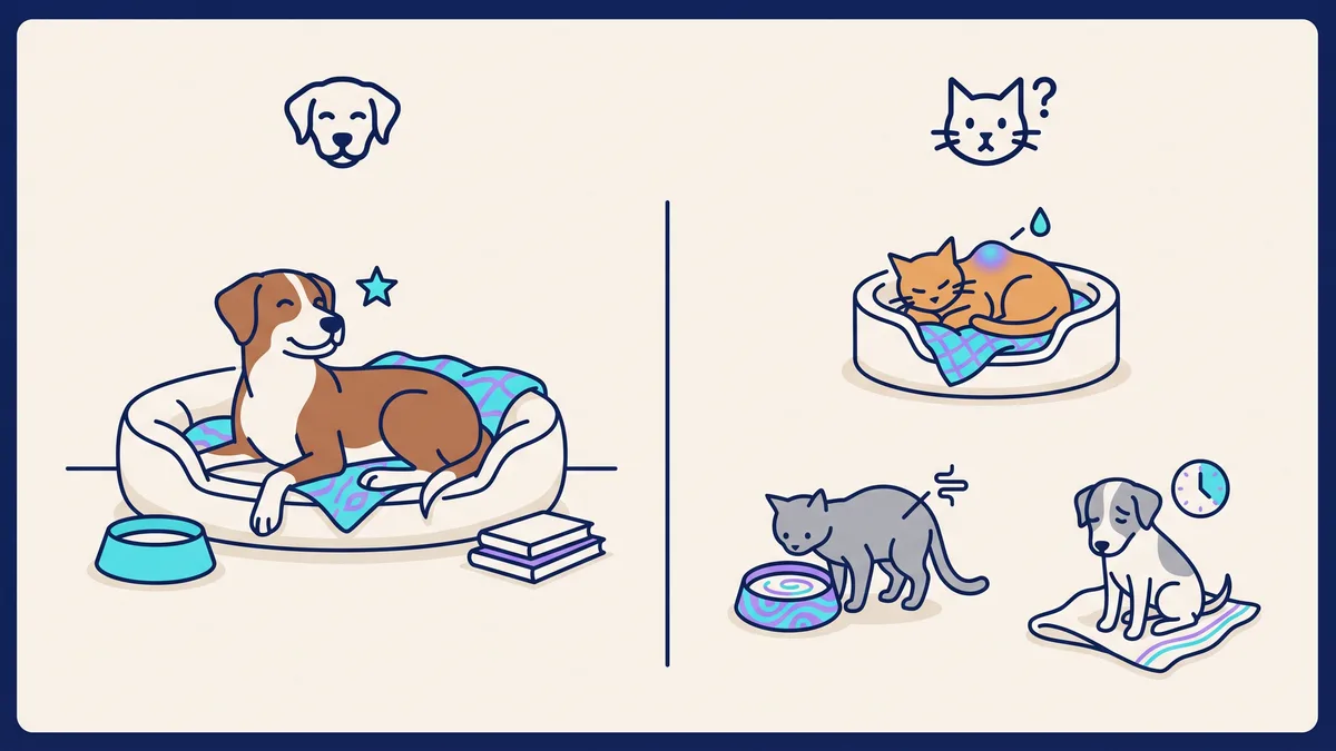Veterinary illustration explaining what reactions should owners watch for?