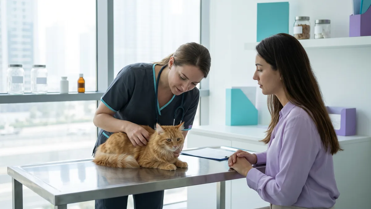 Pet-care scene illustrating can people catch ringworm from cats?