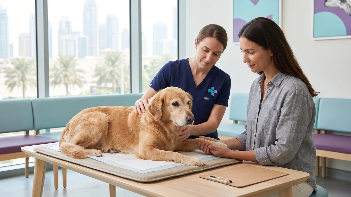 Pet-care scene illustrating how do veterinarians assess quality of life?