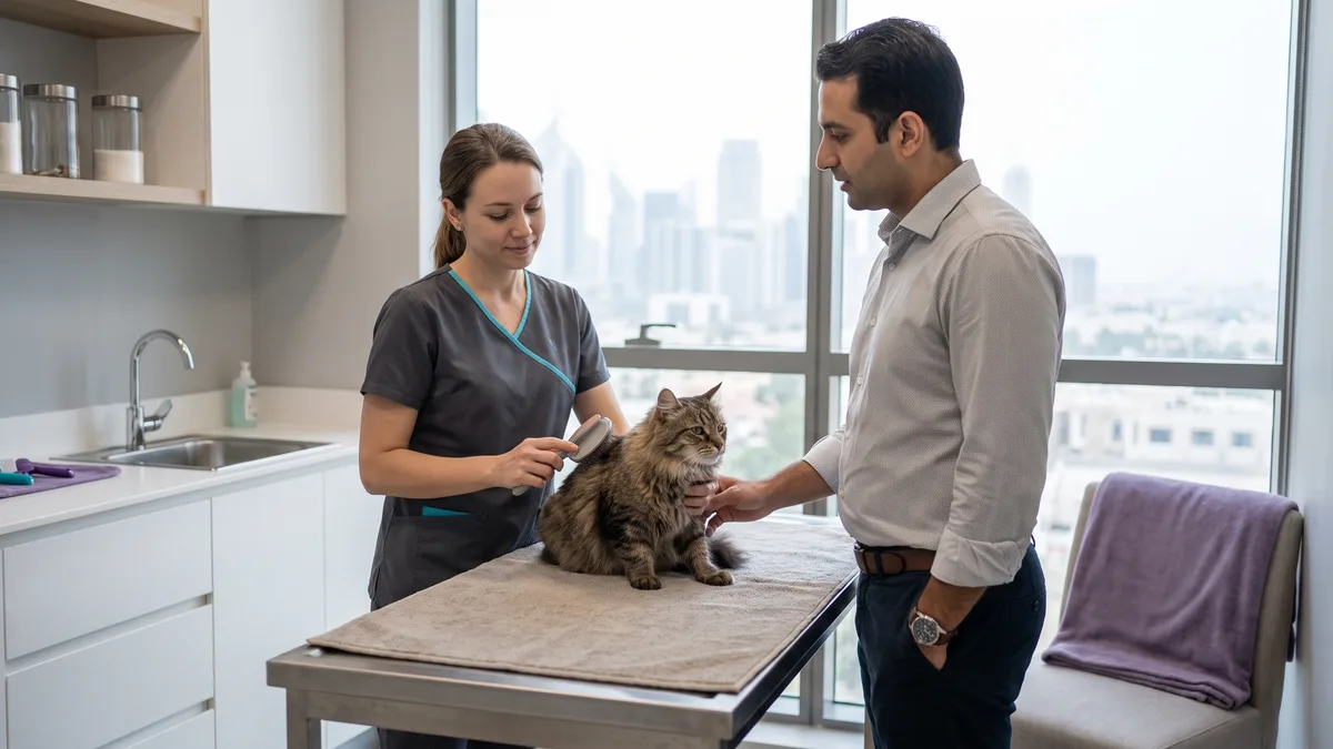 Pet-care scene illustrating when a veterinary setting has a meaningful advantage