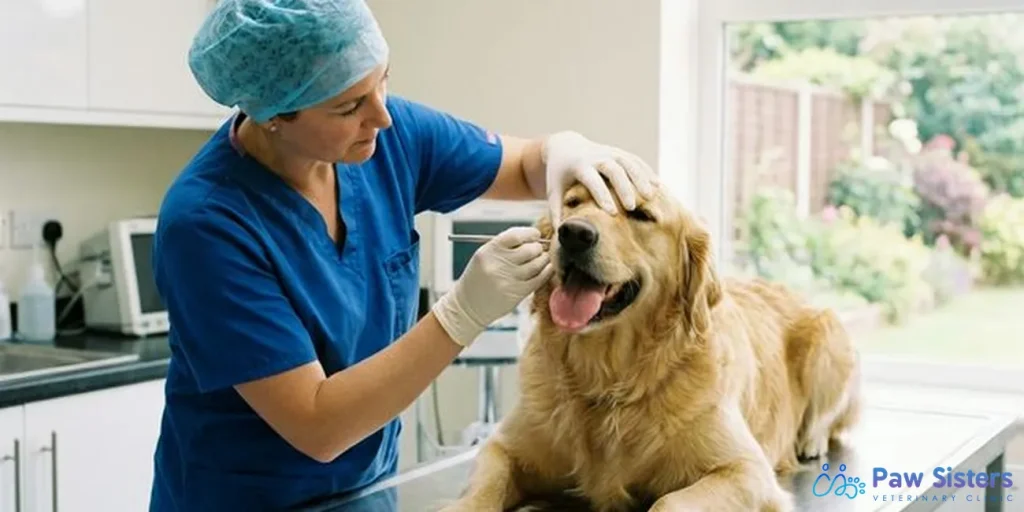 Dog getting dental checkup Dubai