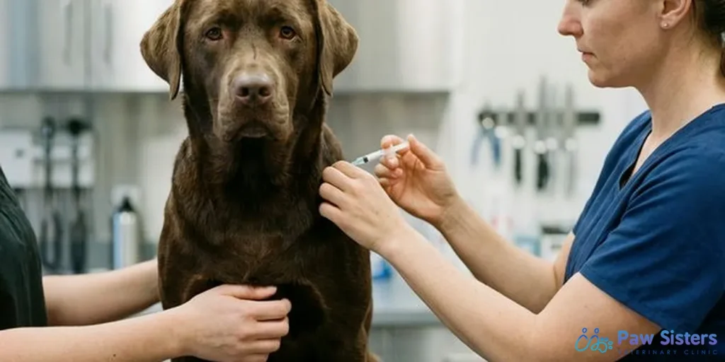 Dog vaccination at vet clinic Dubai