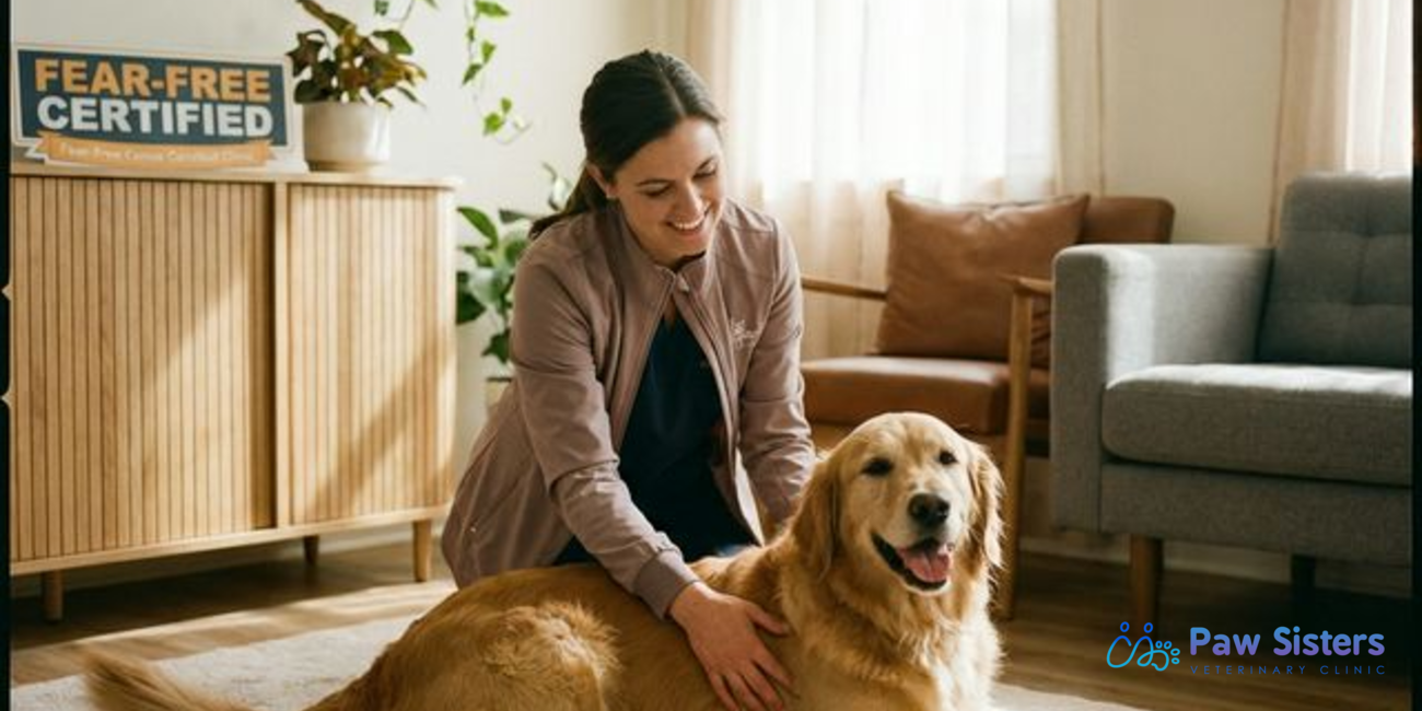 Fear-free veterinary checkup dogs and cats in Dubai Al Garhoud