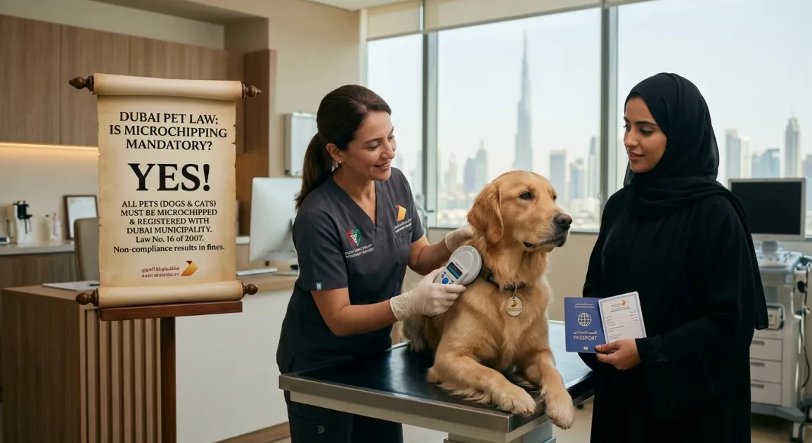 Dubai Pet Law: Is Microchipping Mandatory? Yes! 📜 illustration