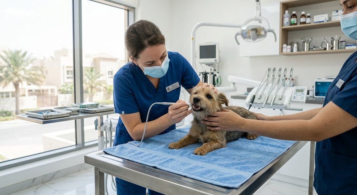 A high quality, photorealistic photograph for a business profile: Why Choose Vet Grooming Over Salons
