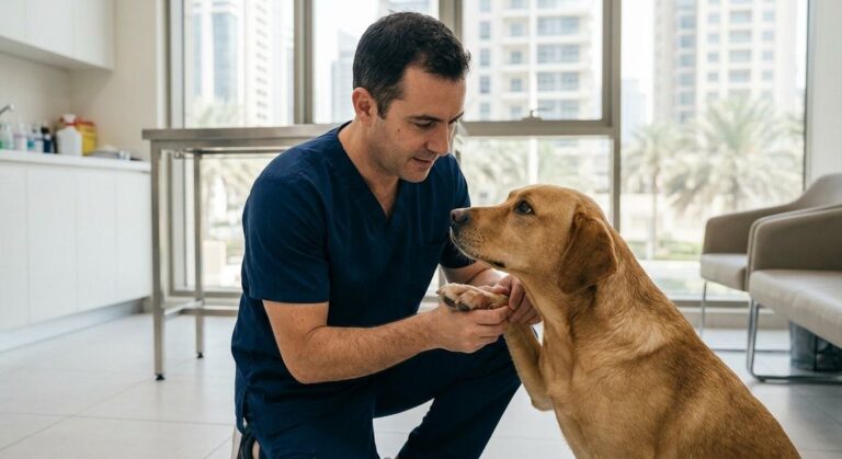 A high quality, photorealistic photograph for a business profile: Stop The Itch: Dog Allergy Treatments