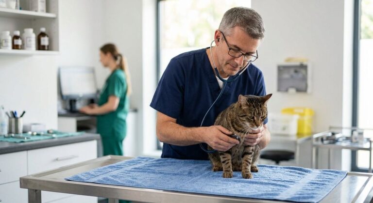 A high quality, photorealistic photograph for a business profile: Feline Panleukopenia: Symptoms & Prevention. <div
